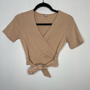 Twik Women's Tan Ballerina Wrap Top